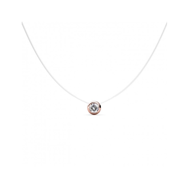 Collier Moon - Or Rosé et Cristal