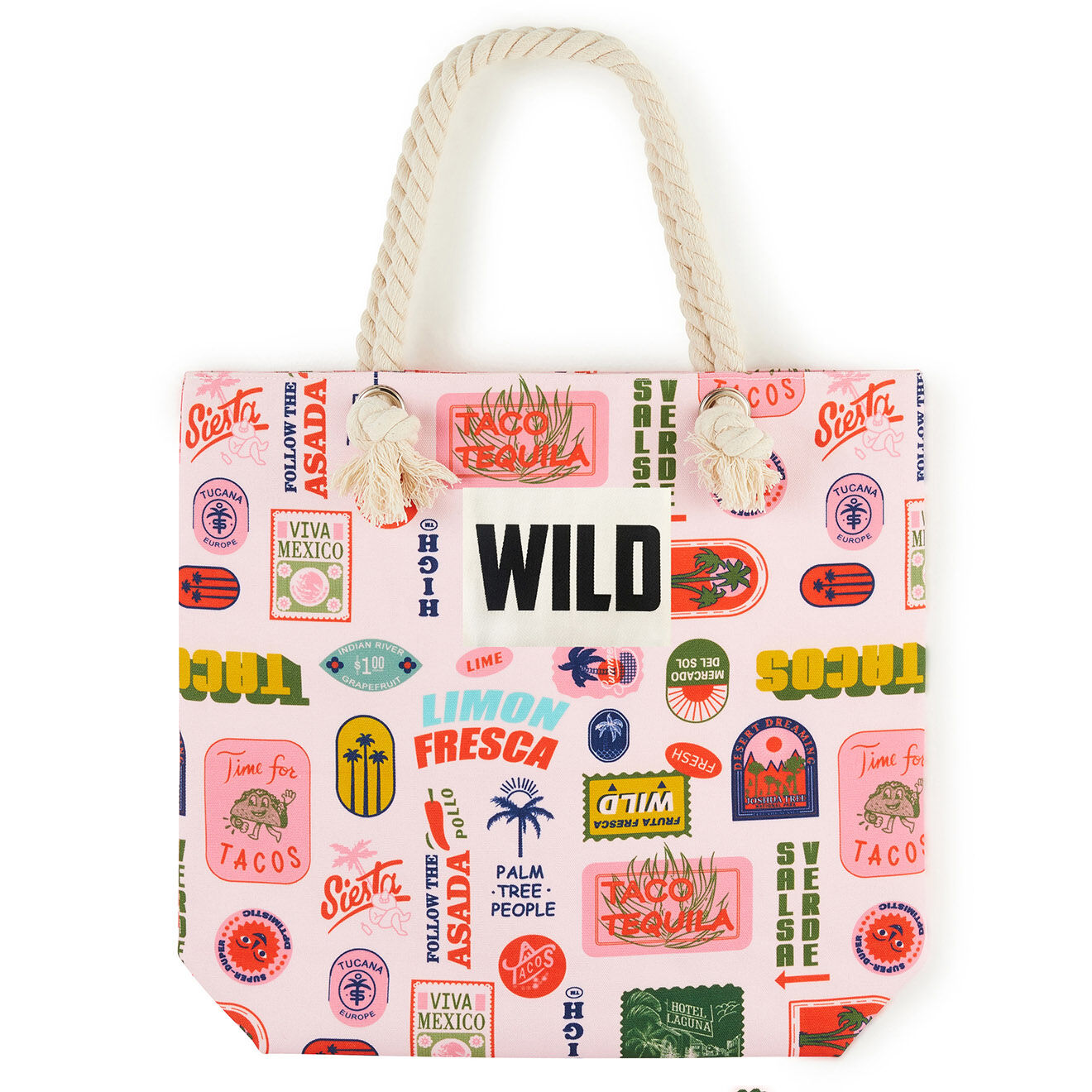 Wild Tote-Bag Mateo rose - 40x43x10 cm