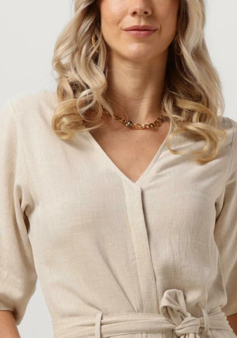 SELECTED FEMME zand selected femme jumpsuit slfviva 2/4 long linen jumpsuit