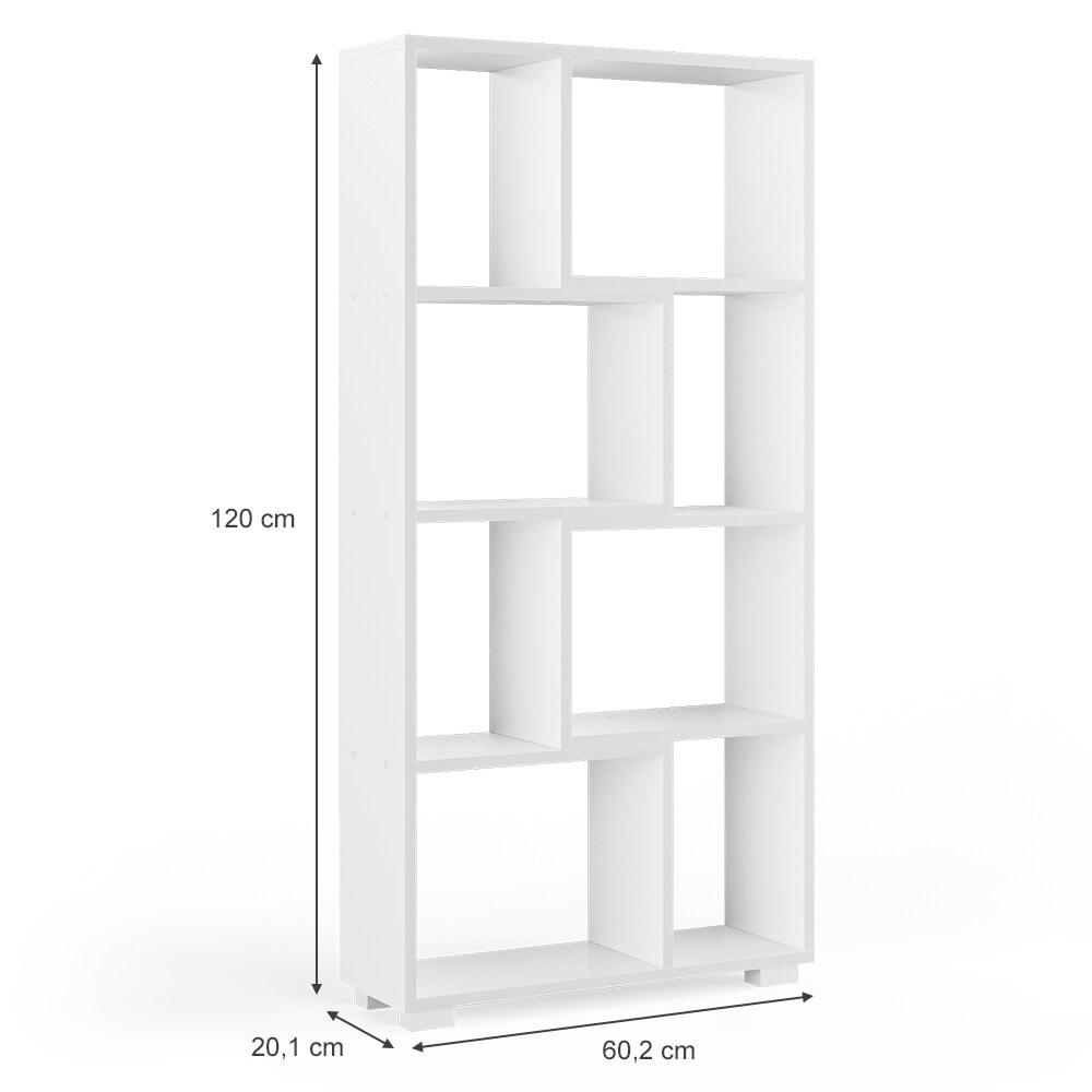 Vicco Raumteiler Domus 8 offene Fächer weiß Bücherregal Standregal Aktenregal