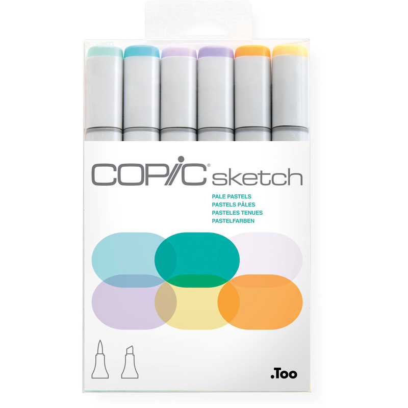 Copic Marker Sketch Set, Pale Pastels, 6 Stück, assortiert