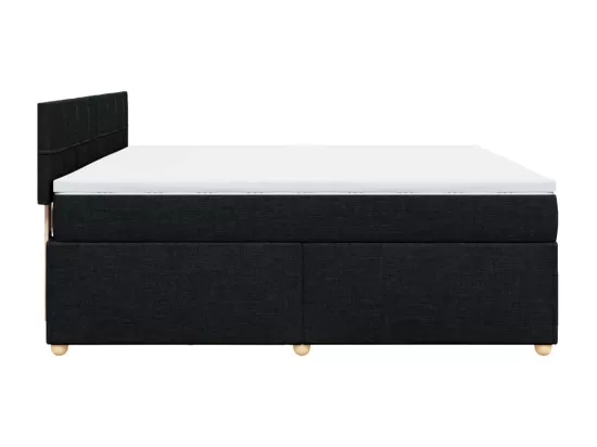Sommier à lattes de lit avec matelas Noir 180x200 cm Tissu