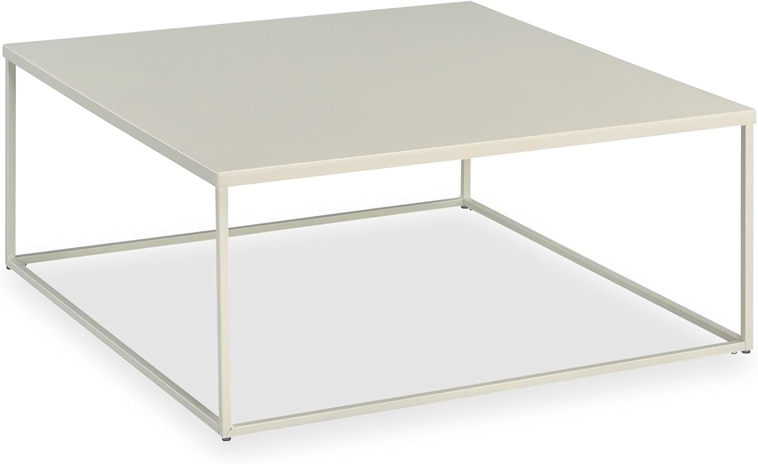 IDIMEX Couchtisch HILAR 80 x 80 cm aus pulverbeschichtetem Metall in beige. Sofatisch in modernem Design mit robuster Oberfläche.