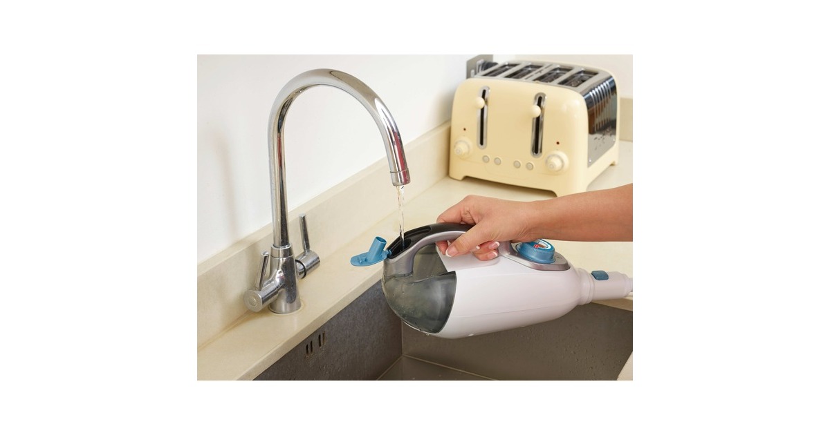 BLACK+DECKERFSMH1321 1600W Steam-mop met 6 accessoires stoomreiniger  (Wit/blauwgrijs)