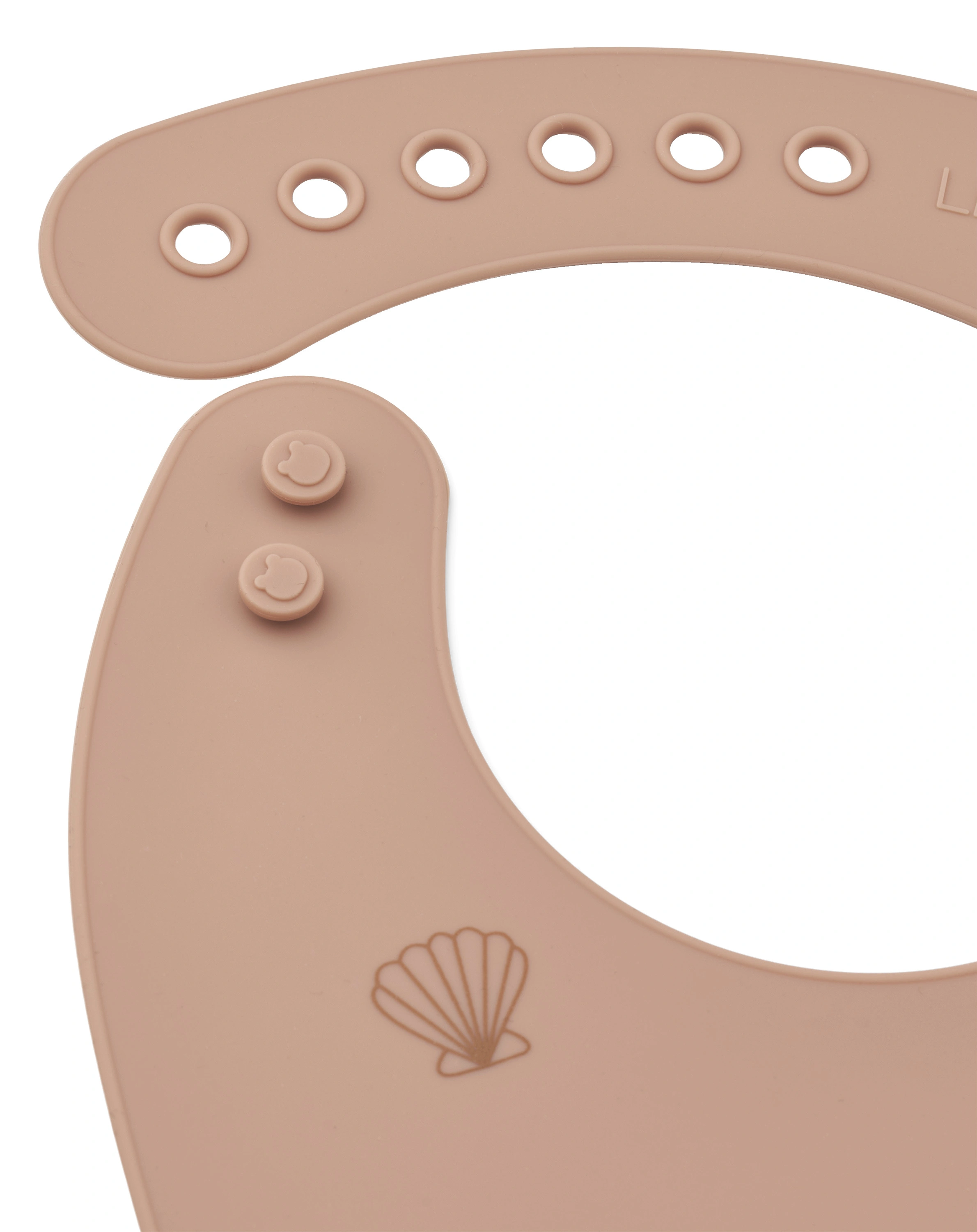 Silikon-Lätzchen SEASHELL mit Auffangschale 2-teilig in pale tuscany