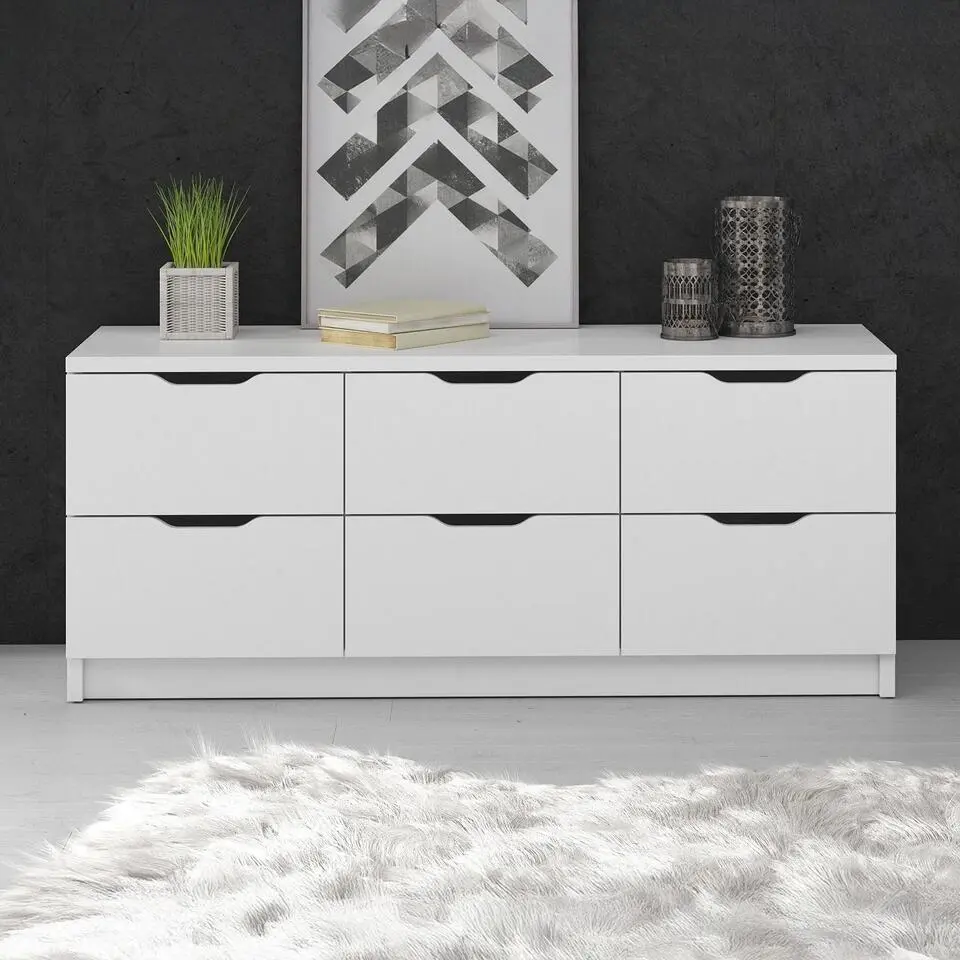Meubella - Ladekast Kennedy - Wit - 120 cm
