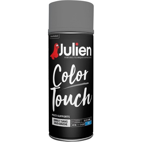 Peinture mate multi-supports Color Touch Julien - Aérosol de 400 ml, gris anthracite