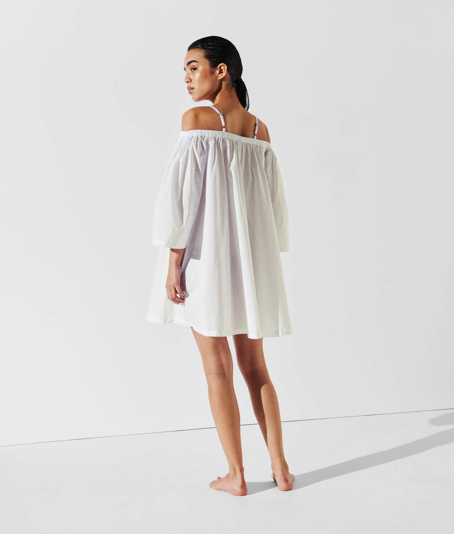 ROBE DE PLAGE À ÉPAULES DÉNUDÉES K/SIGNATURE - Blanc