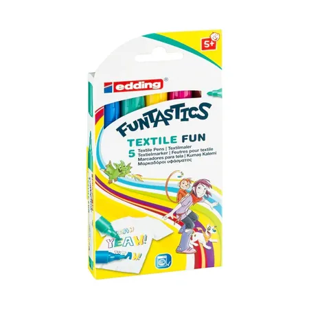 edding 17 Textilmaler FUNTASTICS Textile Fun , 2-3mm 5 Stück