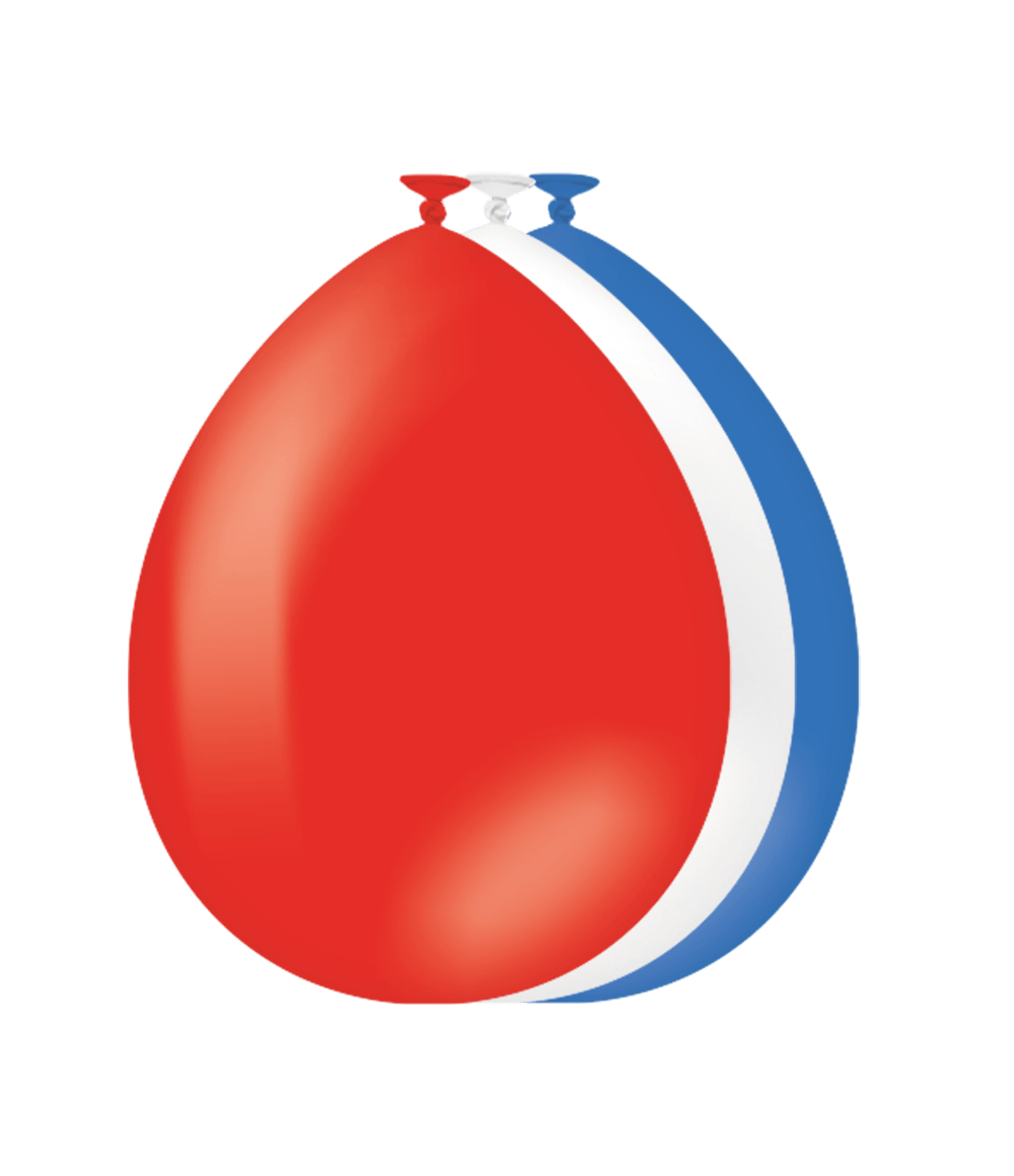Rood Wit Blauwe Ballonnen 30cm 25st