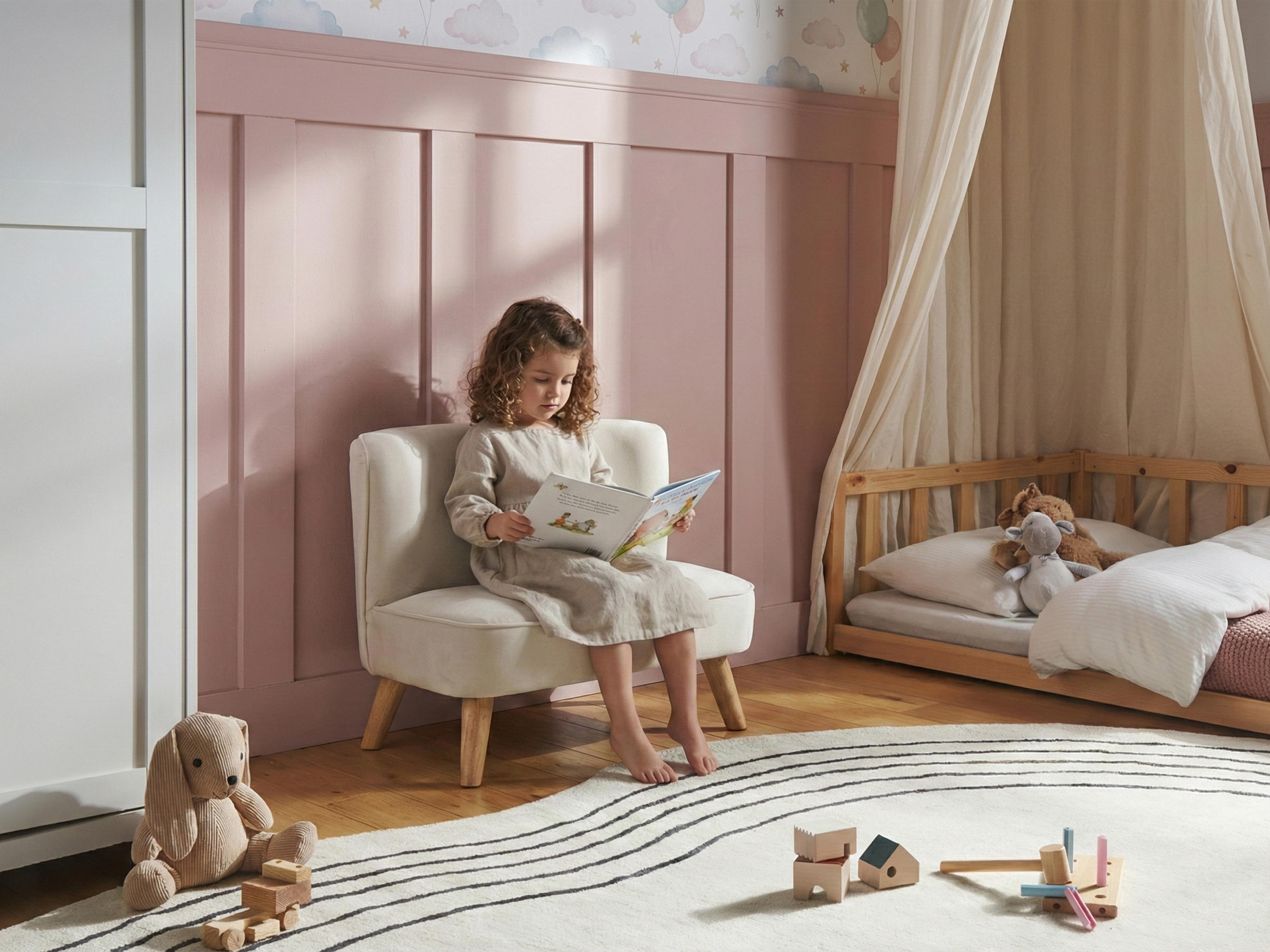 Kinderbank RISBY Fluweel Beige