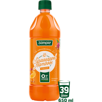 Slimpie Sinaasappel Framboos Siroop 650 ml