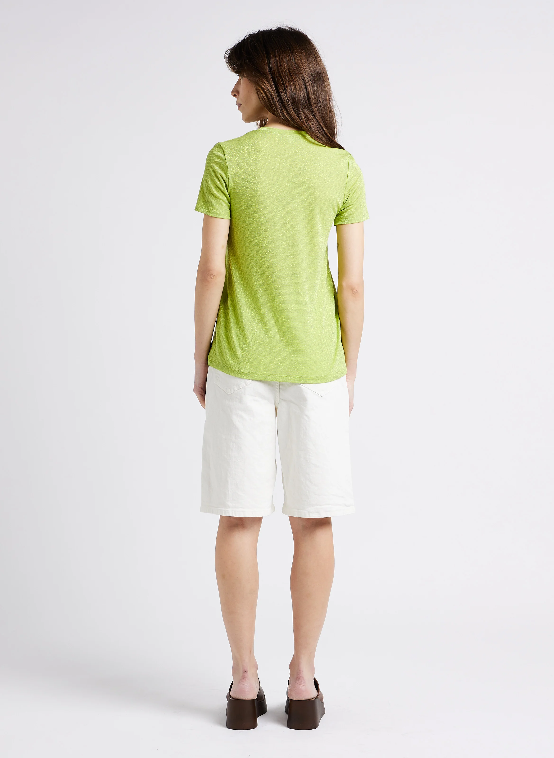 Bermuda taille haute en coton mélangé | Blanc