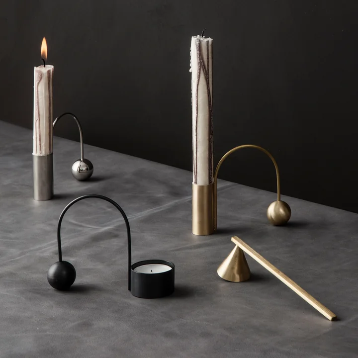 Ferm Living - Kerzenhalter Balance, schwarz