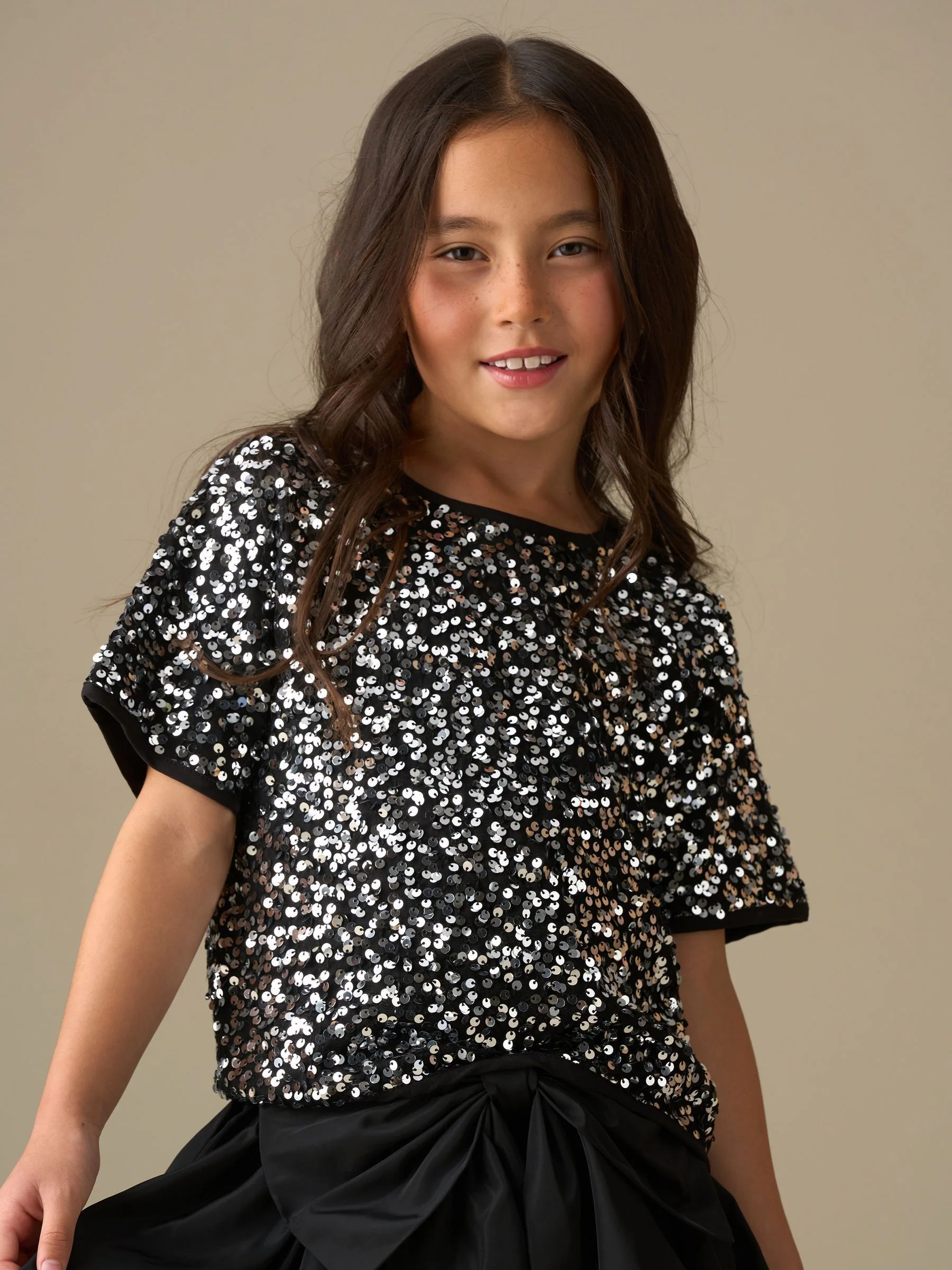 Zilver - Angel & Rocket Leona Black Sequin Top
