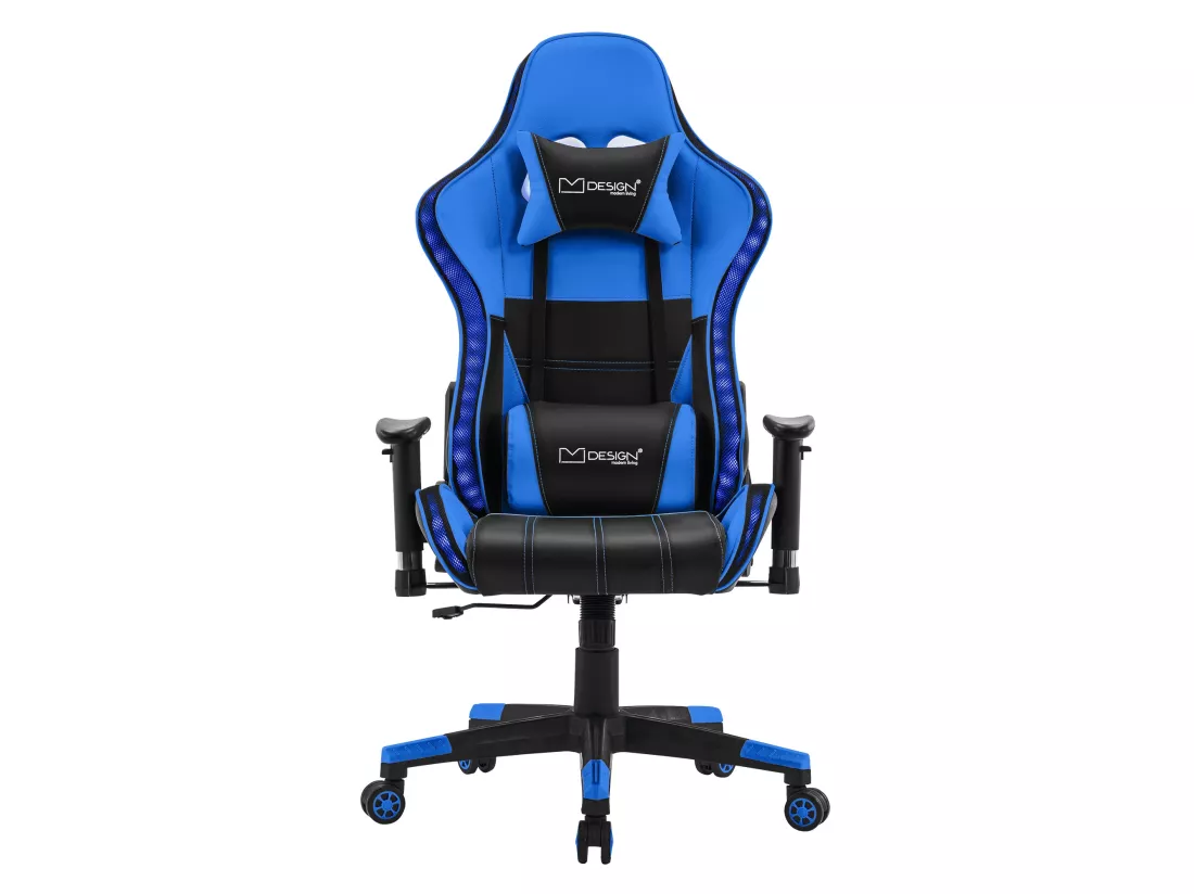 LED Gaming Chair Chaise de bureau Chaise pivotante Réglable Bluetoothboxes ML-Design