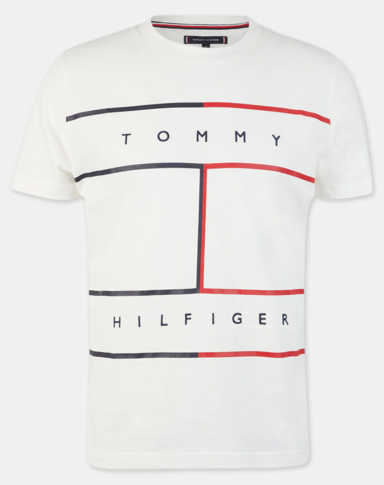 Tommy Hilfiger T-Shirt 100% Coton Bio Large Flag écru