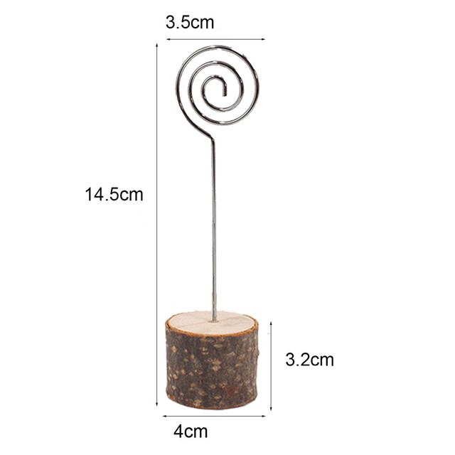 Holz Fotohalter Deko Postkarten Clip mit Spiral Klammer - Braun