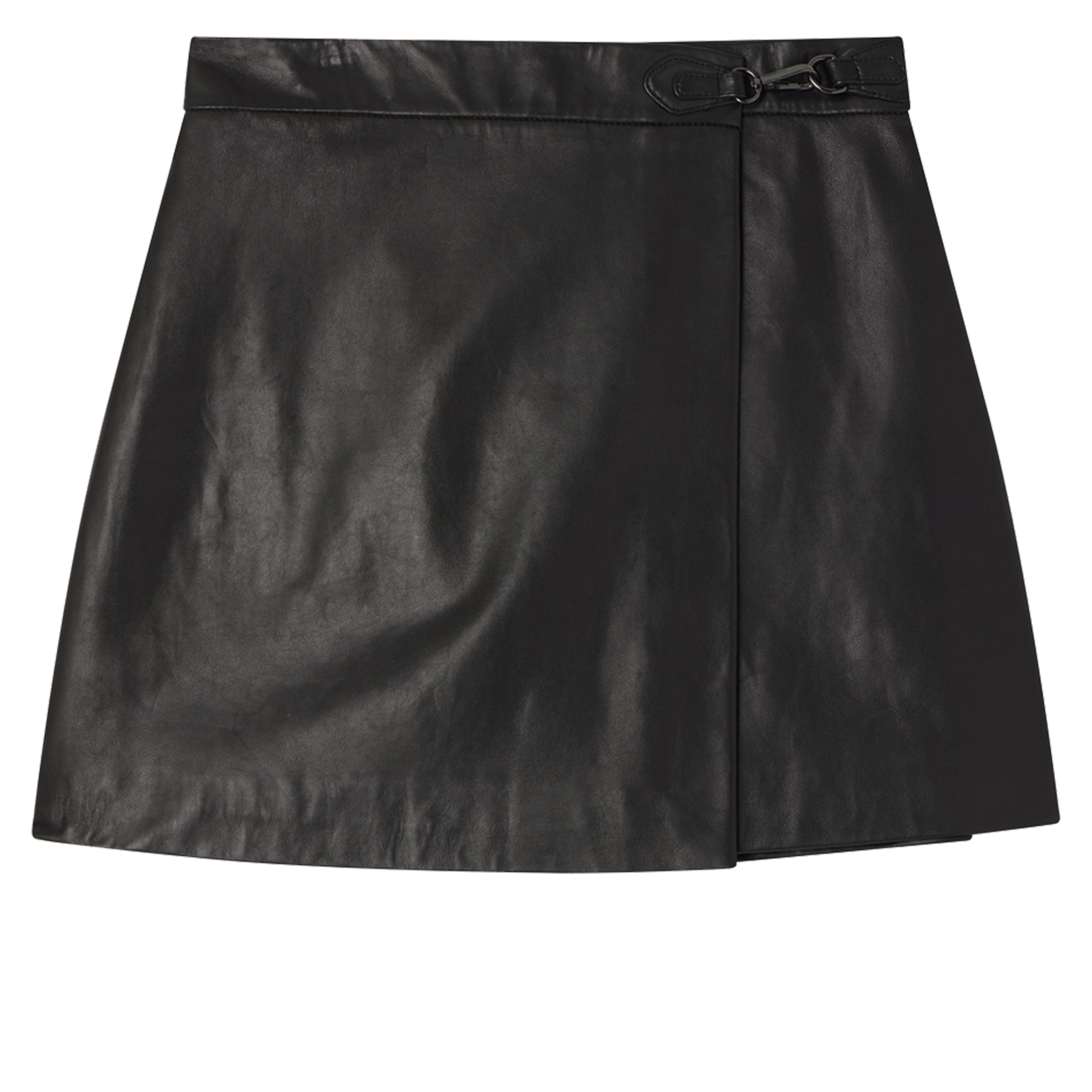CARMINE - Jupe courte en cuir | Noir