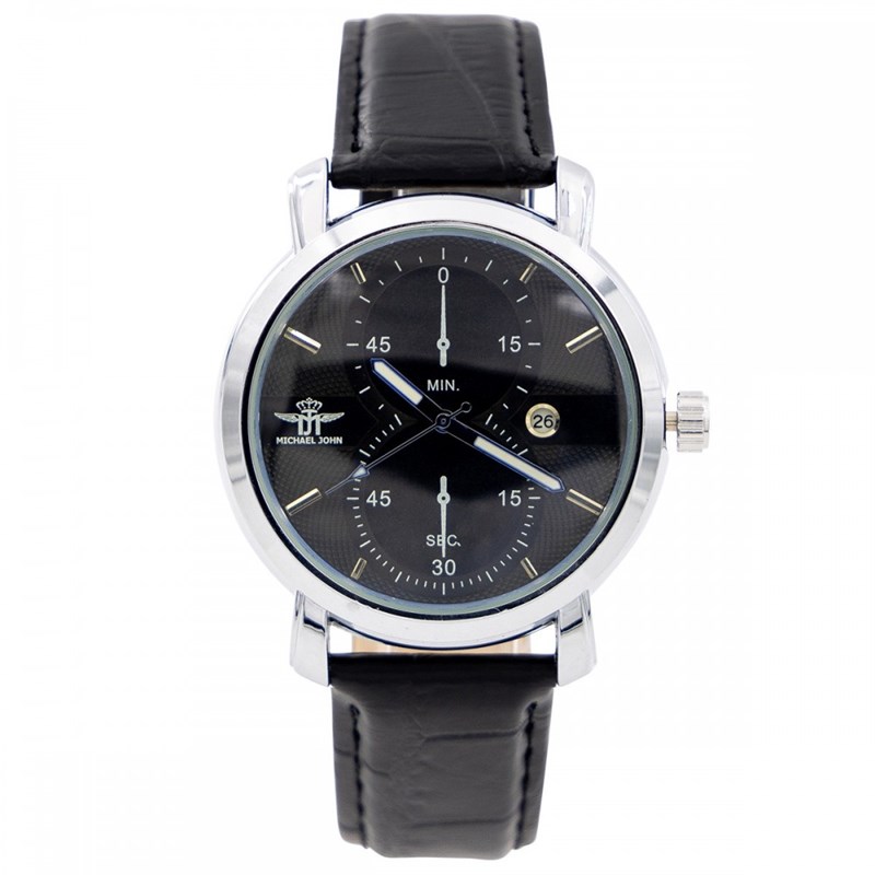 Montre Homme M. JOHN bracelet Cuir Noir
