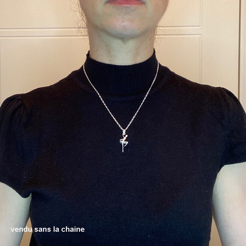 Pendentif danseuse en équilibre - Argent massif
