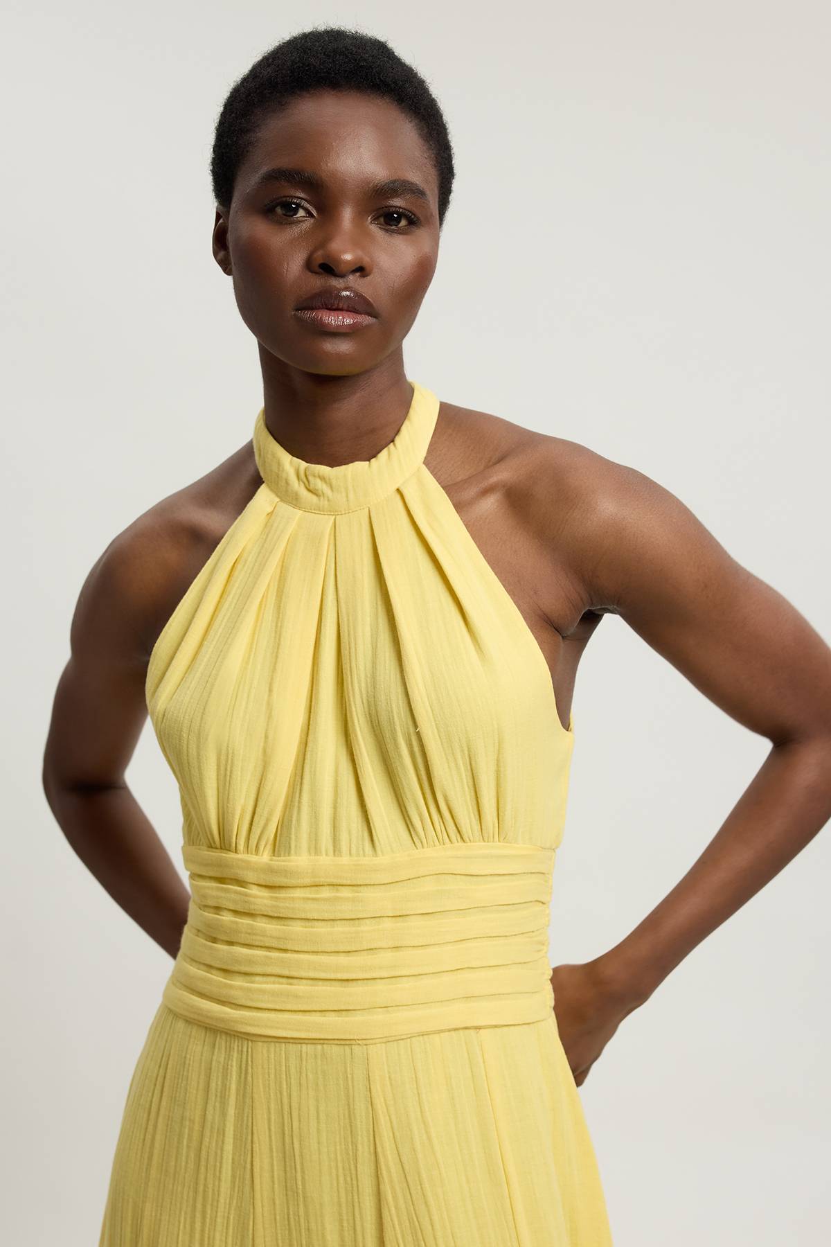 KarenMillen Robe Midi Dos Nu En Double Étoffe Avec Col Licou