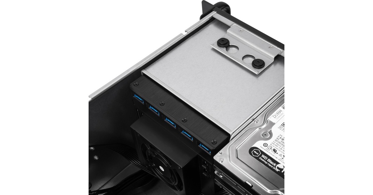 SilverStoneRM41-H08 rack behuizing  (Zwart | 2x USB-A 3.2 (5 Gbit/s))