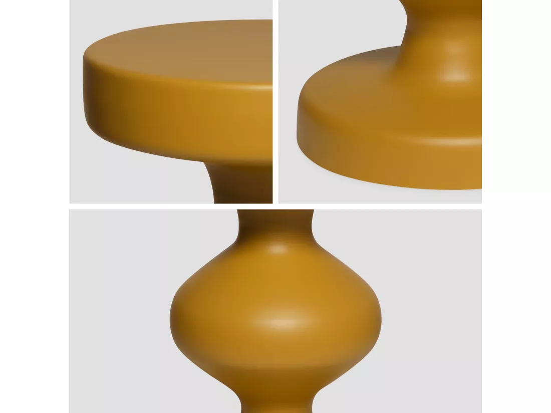 Table d'appoint. bout de canapé. table de chevet en métal. moutarde. Hawa Ø29.5 x H 47cm