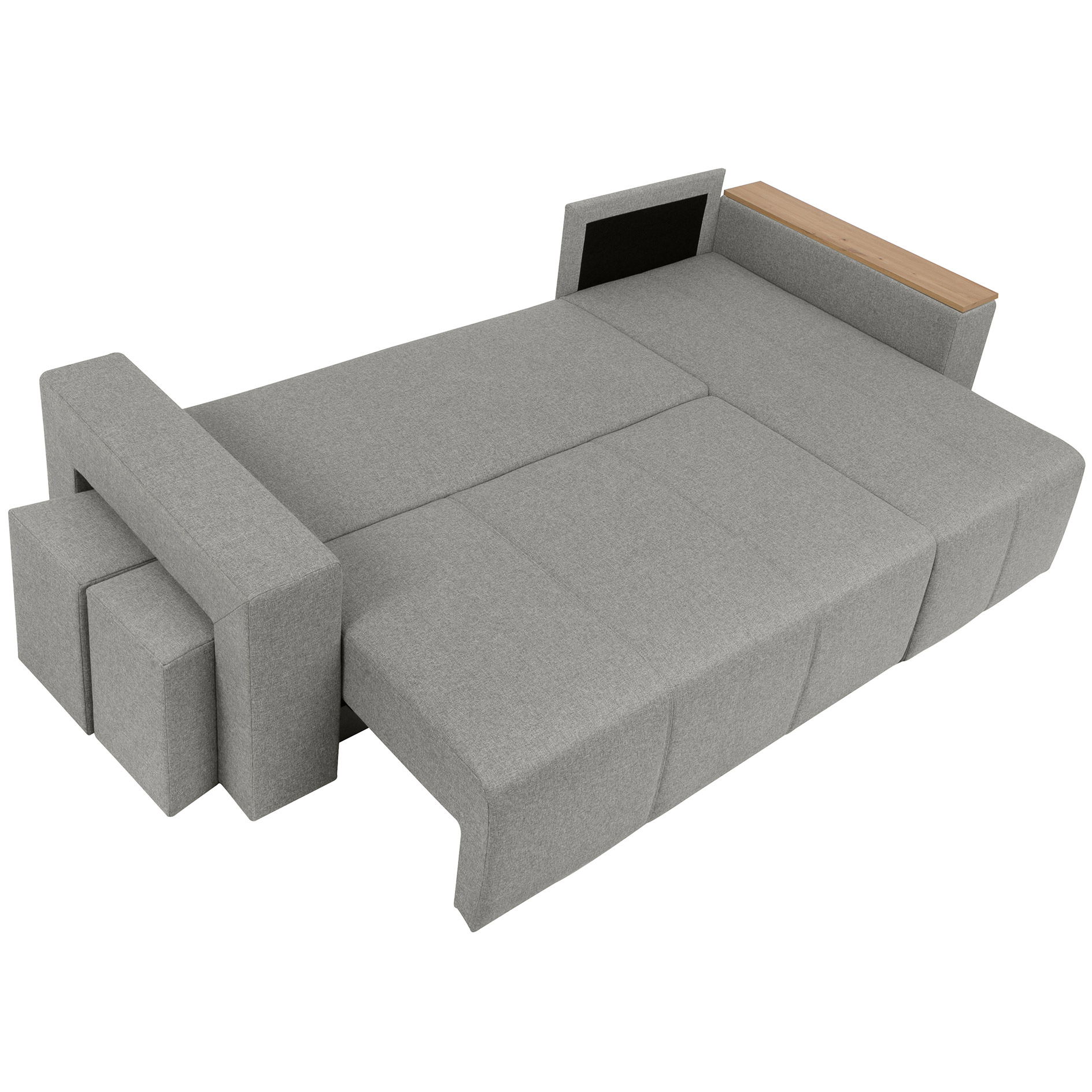 Ecksofa - grey - Liegefunktion und Staukasten
