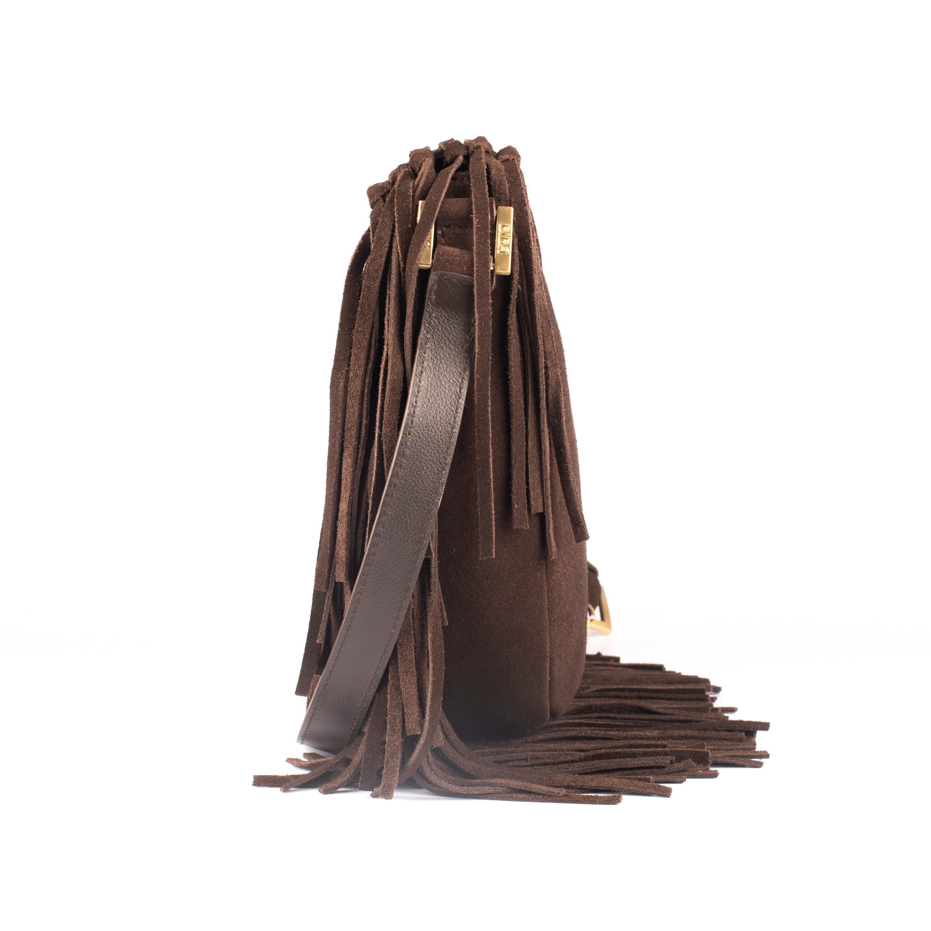 Biba Suede Fringe Shoulder Bag