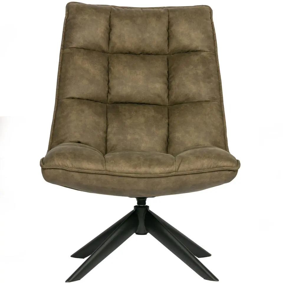 WOOOD Jouke Draaifauteuil - Kunstleer - Groen - 97x70x85