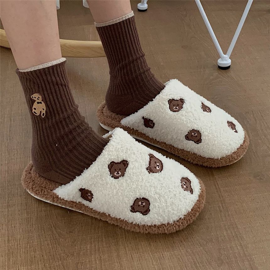 ZORI - pantoffels met geborduurde beer