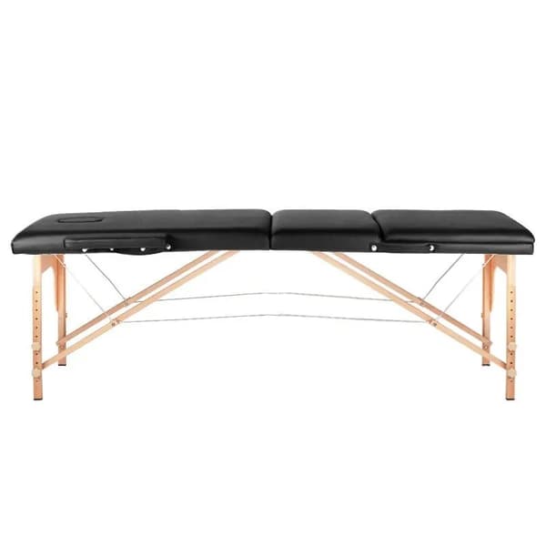 Activeshop sammenleggbart massasjebord 3-delt, tre, modell Comfort Activ FIZJO, sort