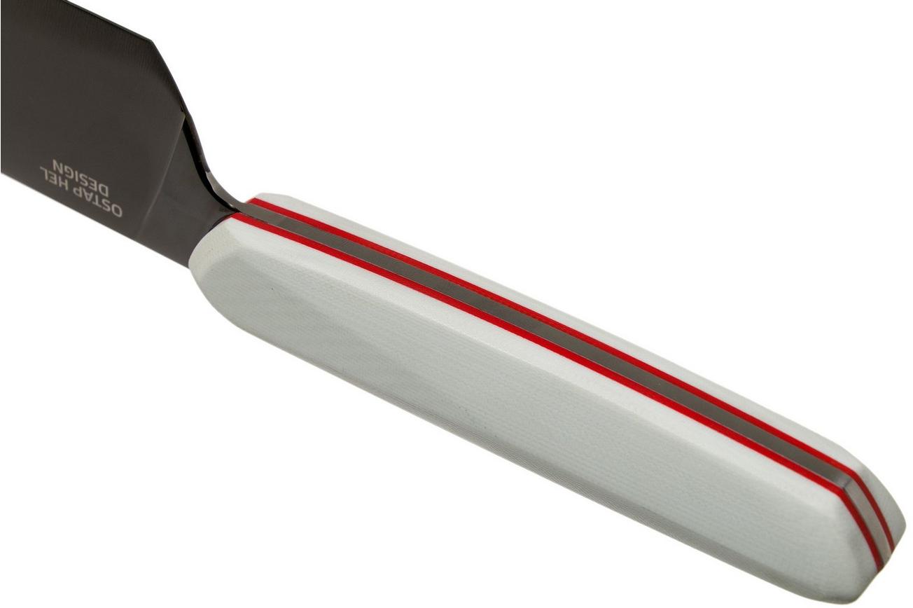 Xin Cutlery XinCore XC125 White G10, Red Liners, Black TiN Coating, koksmes 21,5 cm