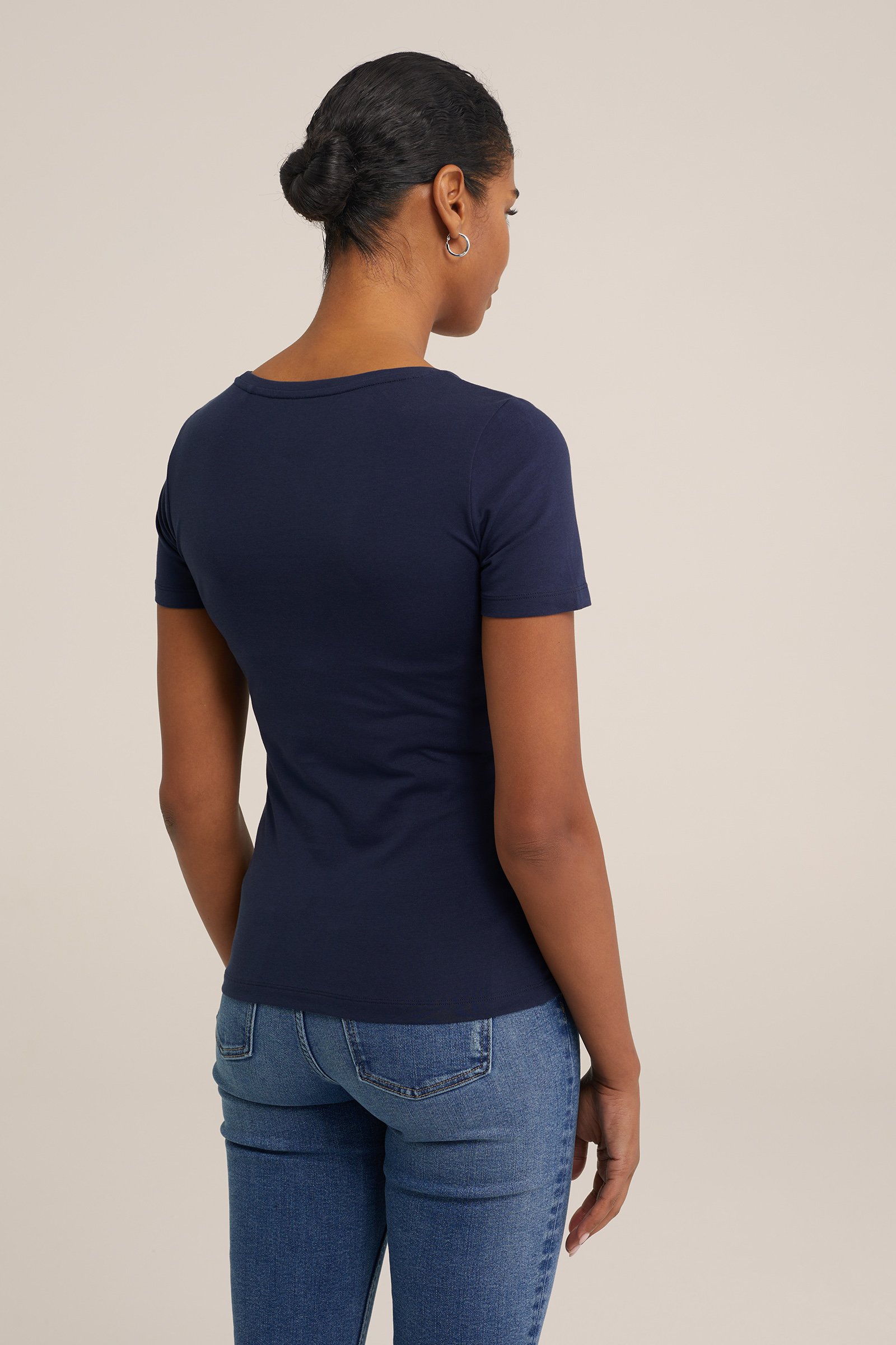 T-shirt WE Fashion Donkerblauw