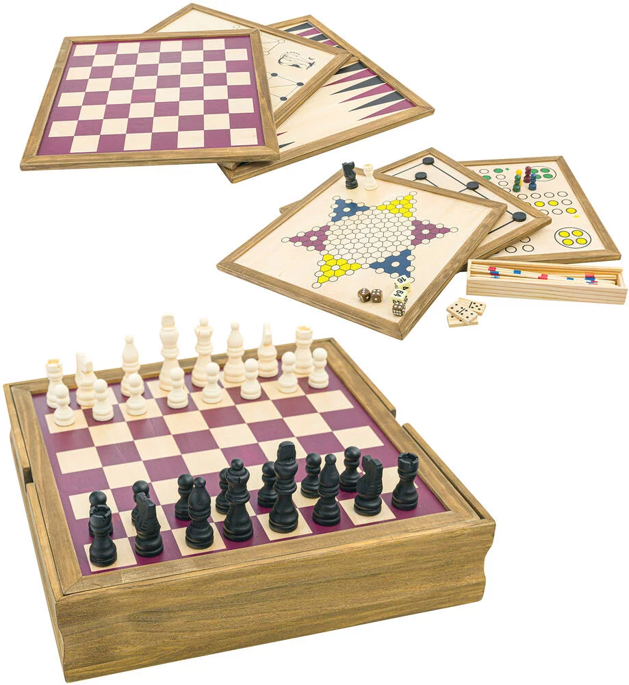 COFFRET JEUX EN BOIS 10 EN 1