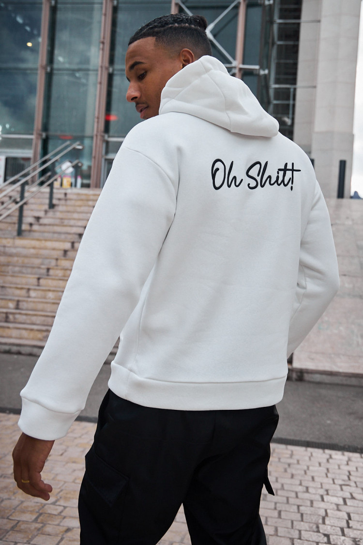 Sweat à capuche blanc 