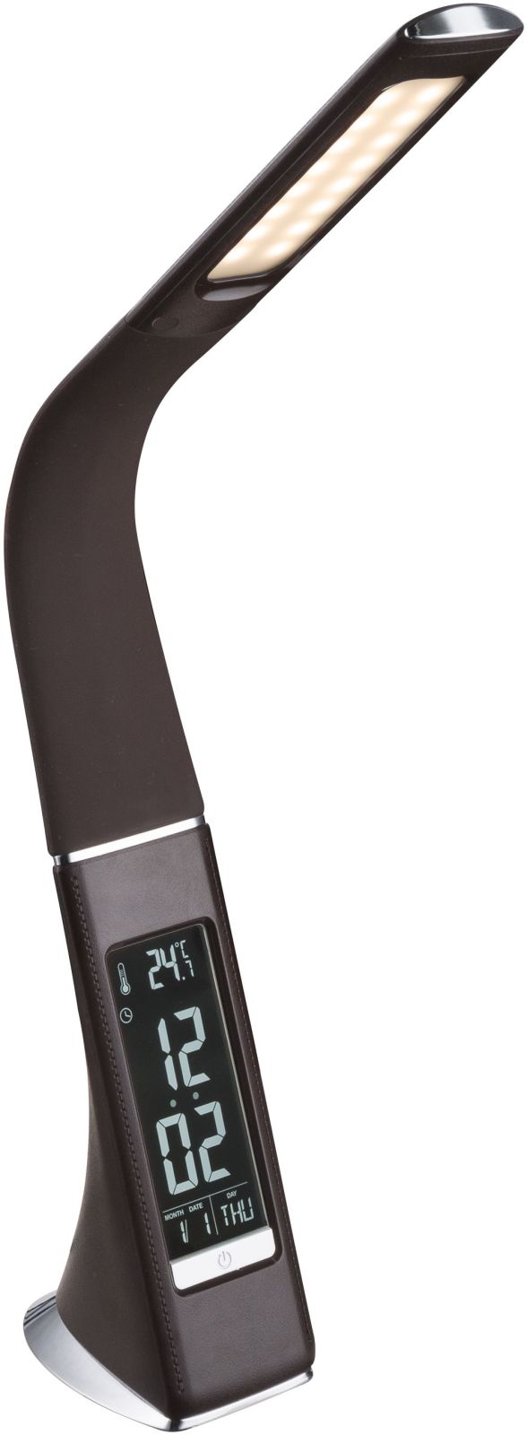 LED-Tischleuchte - braun-chromfarben - Touchdimmer