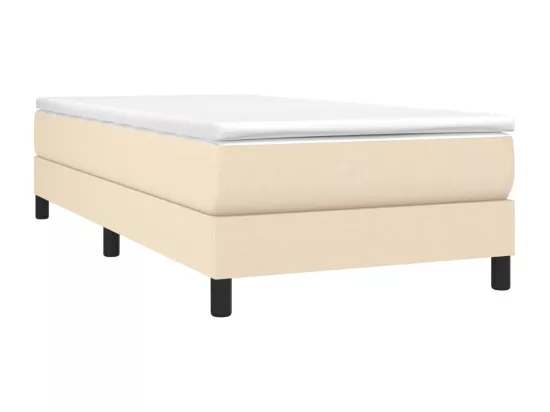 Sommier à lattes de lit Crème 90x190 cm Tissu