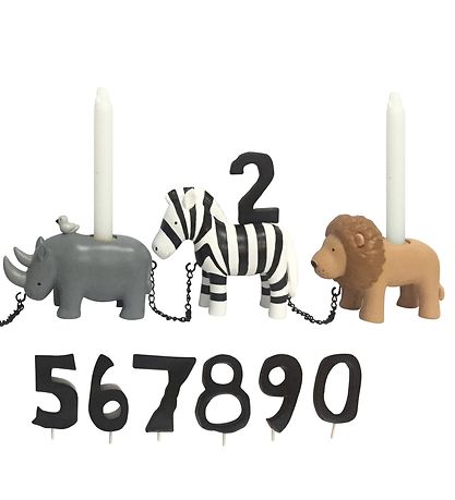 Kids by Friis Geburtstagszug - 45 cm - Safaritiere