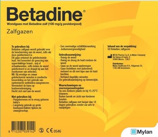 Betadine Desinfectie Zalfgaas 10x10cm 50ST