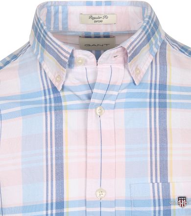 Gant Overhemd Tartan Ruit Roze 3250084-662 kopen