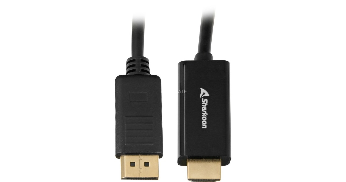 SharkoonDisplayPort 1.2 > HDMI adapter  (Zwart, 1 meter, 4K)