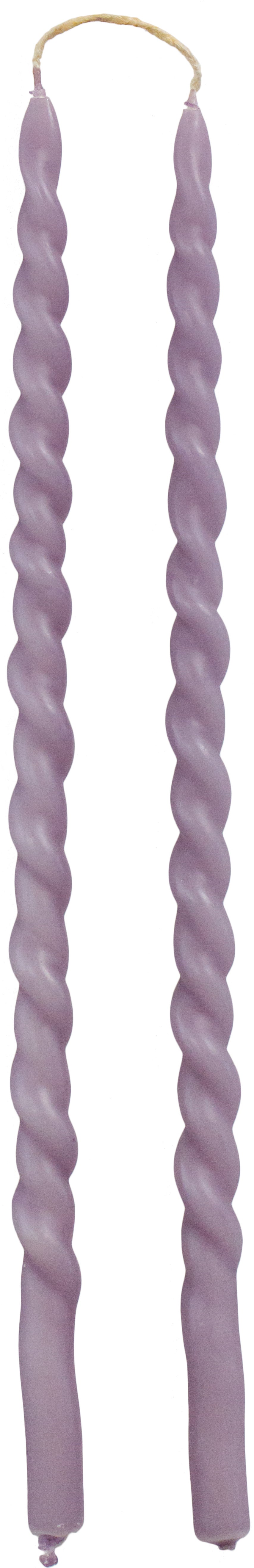Rustik Lys dinerkaars Swirl paars 4 uur 2 stuks