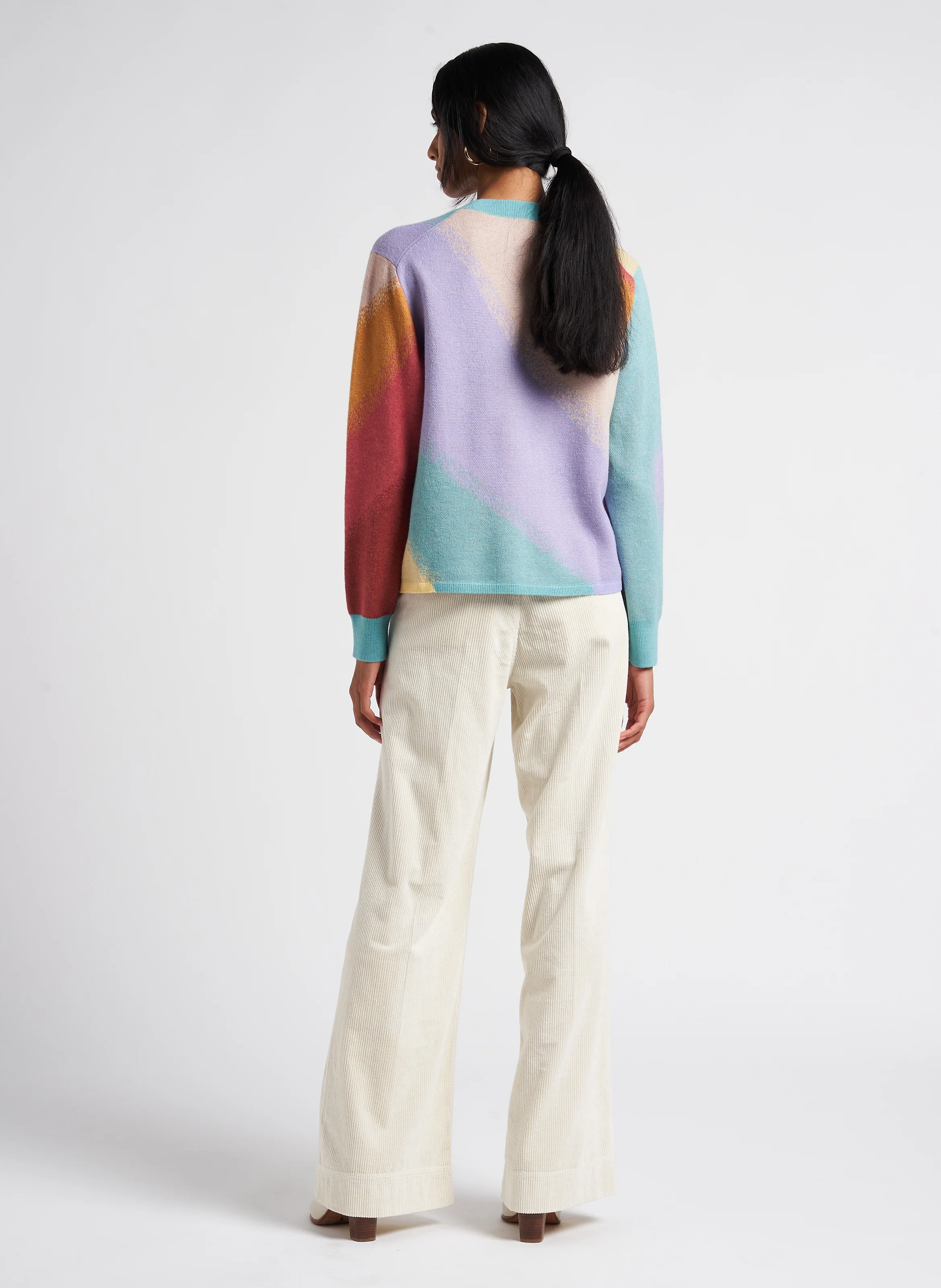 Pull col rond en jacquard | Multicolore