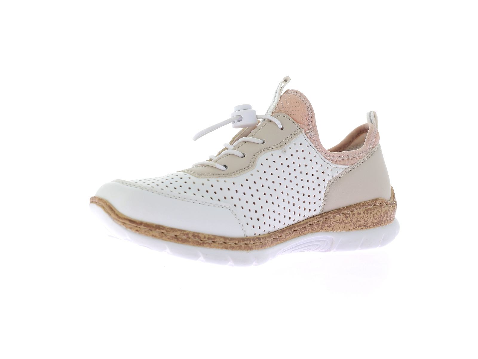 Rieker-N4286 Matières combinées Blanc multi