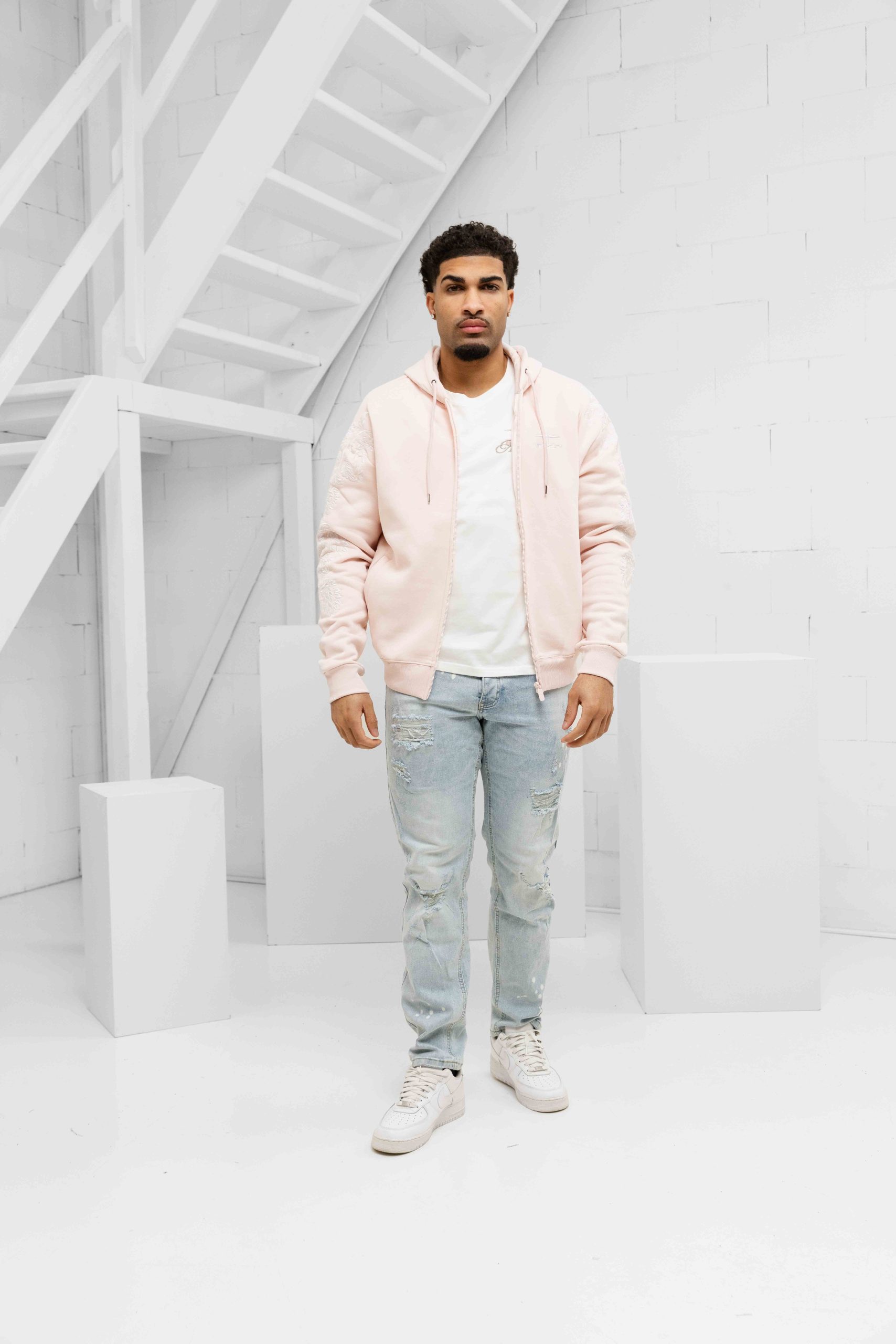 Project X Paris Botanique Full Zip Hoodie Heren Lichtroze