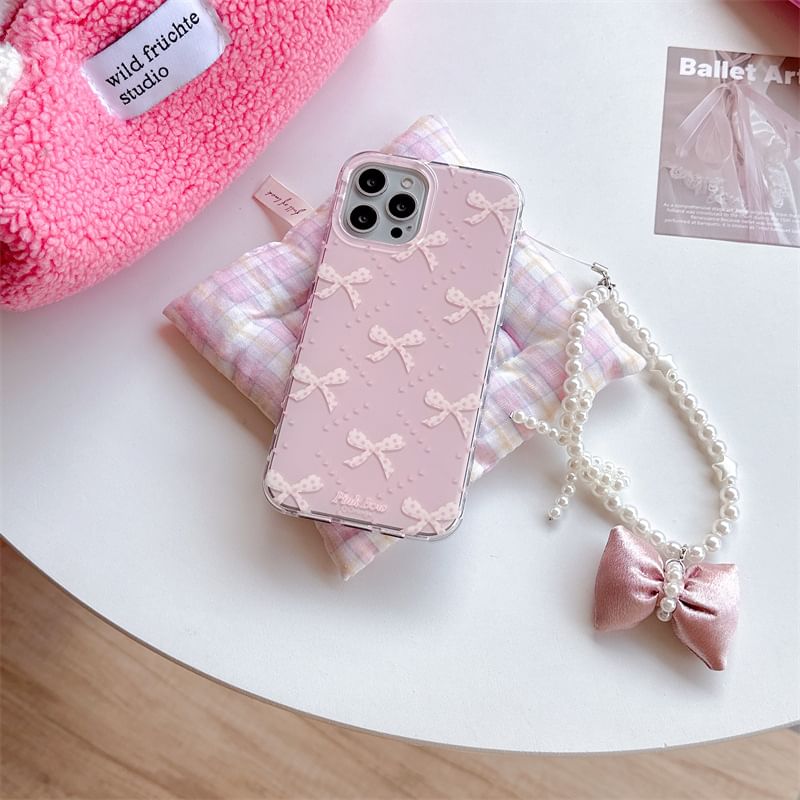Edgin - Strik telefoonhoesje / Kunstparelband / Set - iPhone 16 Pro Max / 16 Pro / 16 Plus / 16 / 15 Pro Max / 15 Pro / 15 Plus / 15 / 14 Pro Max / 14 Pro / 14 Plus / 14 / 13 Pro Max / 13 Pro / 13 / 13 Mini
