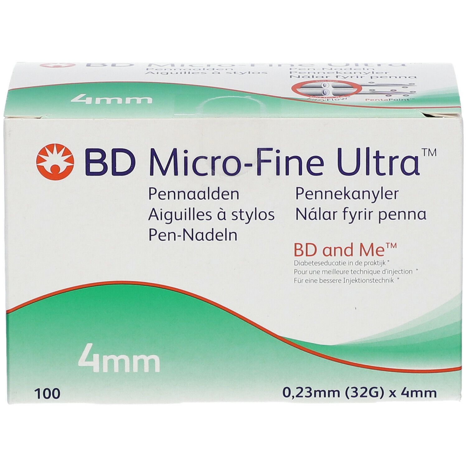 BD Micro-Fine Ultra™ + Pen Nadeln 0,23 x 4 mm 32 G
