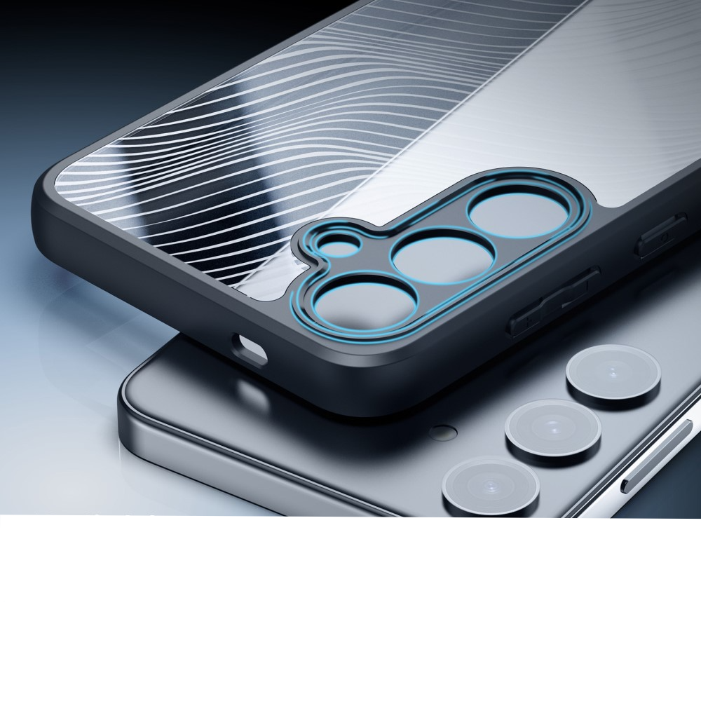 Samsung Galaxy S24 Hybrid Hülle TPU Bumper   Kunststoff Rückseite   Kameraschutz - Schwarz / Transparent